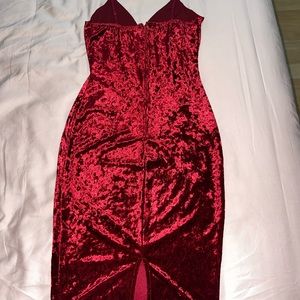Red velvet dress
